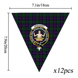 ScotsTee Shop Scottish Urquhart Crest Tartan Triangle Flags Tartan Bunting, Pennants (12pcs)