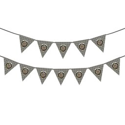 ScotsTee Shop Scottish Scott Black and White Ancient Crest Tartan Triangle Flags Tartan Bunting, Pennants (12pcs)