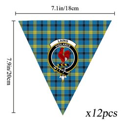 ScotsTee Shop Scottish Laing Modern Crest Tartan Triangle Flags Tartan Bunting, Pennants (12pcs)