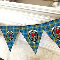 ScotsTee Shop Scottish Laing Modern Crest Tartan Triangle Flags Tartan Bunting, Pennants (12pcs)