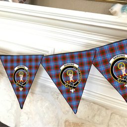 ScotsTee Shop Scottish Skirving Crest Tartan Triangle Flags Tartan Bunting, Pennants (12pcs)