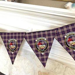 ScotsTee Shop Scottish MacDonald Pattern of Plaids Crest Tartan Triangle Flags Tartan Bunting, Pennants (12pcs)
