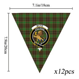 ScotsTee Shop Scottish McFie Hunting Ancient Crest Tartan Triangle Flags Tartan Bunting, Pennants (12pcs)