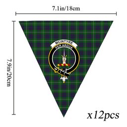 ScotsTee Shop Scottish McIntyre Hunting Crest Tartan Triangle Flags Tartan Bunting, Pennants (12pcs)