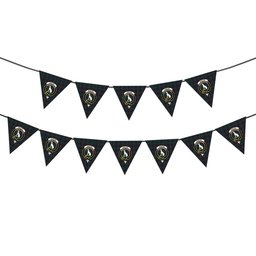 ScotsTee Shop Scottish Hunter of Peebleshire Modern Crest Tartan Triangle Flags Tartan Bunting, Pennants (12pcs)