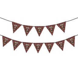 ScotsTee Shop Scottish MacKay of Strathnaver Modern Crest Tartan Triangle Flags Tartan Bunting, Pennants (12pcs)