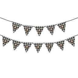 ScotsTee Shop Scottish McFarlane Black White Crest Tartan Triangle Flags Tartan Bunting, Pennants (12pcs)