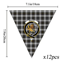ScotsTee Shop Scottish MacFie of Colonsay Dress Crest Tartan Triangle Flags Tartan Bunting, Pennants (12pcs)