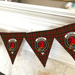 ScotsTee Shop Scottish McNicol Crest Tartan Triangle Flags Tartan Bunting, Pennants (12pcs)