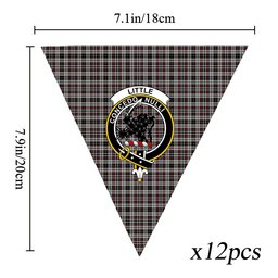 ScotsTee Shop Scottish Little Arisaid Crest Tartan Triangle Flags Tartan Bunting, Pennants (12pcs)