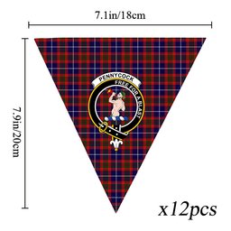 ScotsTee Shop Scottish Pennycook Modern Crest Tartan Triangle Flags Tartan Bunting, Pennants (12pcs)