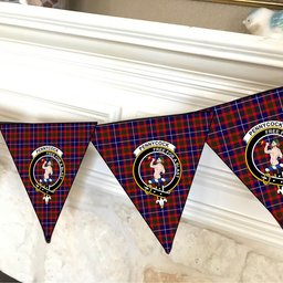 ScotsTee Shop Scottish Pennycook Modern Crest Tartan Triangle Flags Tartan Bunting, Pennants (12pcs)