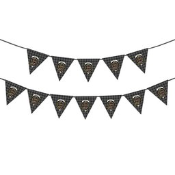 ScotsTee Shop Scottish Scott Black and White Crest Tartan Triangle Flags Tartan Bunting, Pennants (12pcs)