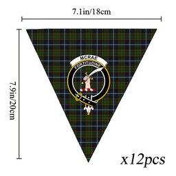 ScotsTee Shop Scottish McRae Hunting Crest Tartan Triangle Flags Tartan Bunting, Pennants (12pcs)