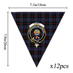 ScotsTee Shop Scottish Nairn Modern Crest Tartan Triangle Flags Tartan Bunting, Pennants (12pcs)