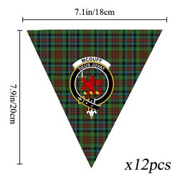 ScotsTee Shop Scottish McDuff Hunting Ancient Crest Tartan Triangle Flags Tartan Bunting, Pennants (12pcs)
