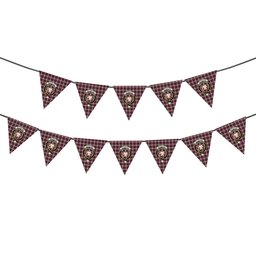 ScotsTee Shop Scottish McFarland Dress Crest Tartan Triangle Flags Tartan Bunting, Pennants (12pcs)