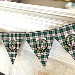 ScotsTee Shop Scottish Ross Arisaid Modern Crest Tartan Triangle Flags Tartan Bunting, Pennants (12pcs)