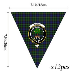 ScotsTee Shop Scottish Mowat Crest Tartan Triangle Flags Tartan Bunting, Pennants (12pcs)