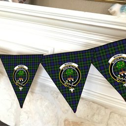 ScotsTee Shop Scottish Mowat Crest Tartan Triangle Flags Tartan Bunting, Pennants (12pcs)