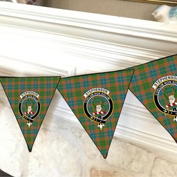 ScotsTee Shop Scottish Stephenson Old Ancient Crest Tartan Triangle Flags Tartan Bunting, Pennants (12pcs)