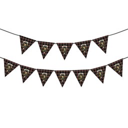 ScotsTee Shop Scottish Stewart Black Modern Crest Tartan Triangle Flags Tartan Bunting, Pennants (12pcs)