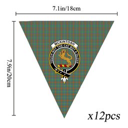 ScotsTee Shop Scottish McKintosh Hunting Ancient Crest Tartan Triangle Flags Tartan Bunting, Pennants (12pcs)