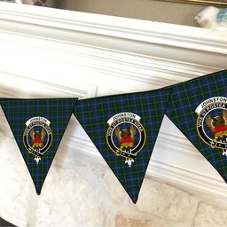 ScotsTee Shop Scottish Johnston Diana Hunting Crest Tartan Triangle Flags Tartan Bunting, Pennants (12pcs)