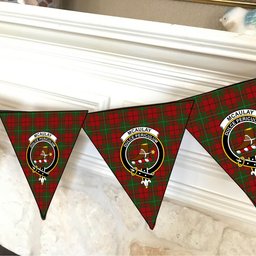ScotsTee Shop Scottish McAulay Crest Tartan Triangle Flags Tartan Bunting, Pennants (12pcs)