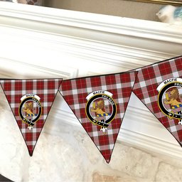 ScotsTee Shop Scottish MacFie Dress Ancient Crest Tartan Triangle Flags Tartan Bunting, Pennants (12pcs)