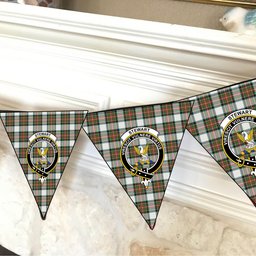 ScotsTee Shop Scottish Stewart Dress Ancient Crest Tartan Triangle Flags Tartan Bunting, Pennants (12pcs)