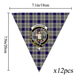 ScotsTee Shop Scottish Livingstone Dress Crest Tartan Triangle Flags Tartan Bunting, Pennants (12pcs)