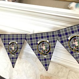 ScotsTee Shop Scottish Livingstone Dress Crest Tartan Triangle Flags Tartan Bunting, Pennants (12pcs)