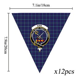 ScotsTee Shop Scottish Kircaldy Crest Tartan Triangle Flags Tartan Bunting, Pennants (12pcs)