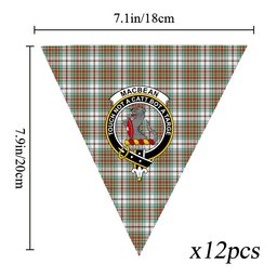 ScotsTee Shop Scottish MacBean Dress Ancient Crest Tartan Triangle Flags Tartan Bunting, Pennants (12pcs)