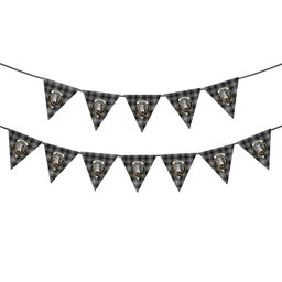 ScotsTee Shop Scottish MacLean Black and White Crest Tartan Triangle Flags Tartan Bunting, Pennants (12pcs)