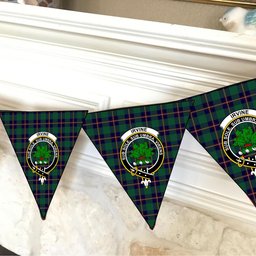 ScotsTee Shop Scottish Irvine Glenn Crest Tartan Triangle Flags Tartan Bunting, Pennants (12pcs)