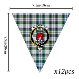 ScotsTee Shop Scottish Mcnaghten Dress Ancient Crest Tartan Triangle Flags Tartan Bunting, Pennants (12pcs)