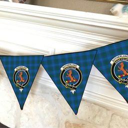 ScotsTee Shop Scottish Sutherland Hunting Modern Crest Tartan Triangle Flags Tartan Bunting, Pennants (12pcs)