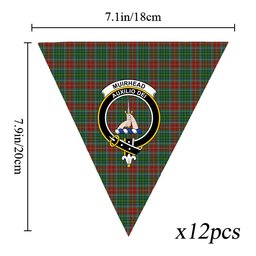ScotsTee Shop Scottish Muirhead Crest Tartan Triangle Flags Tartan Bunting, Pennants (12pcs)