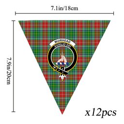 ScotsTee Shop Scottish Muirhead SC Crest Tartan Triangle Flags Tartan Bunting, Pennants (12pcs)