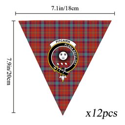 ScotsTee Shop Scottish Pitcairn Heritage Ancient Crest Tartan Triangle Flags Tartan Bunting, Pennants (12pcs)