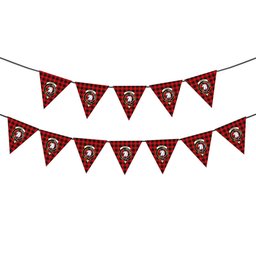 ScotsTee Shop Scottish Ramsay of Dalhousie (Ramsay Red) Modern Crest Tartan Triangle Flags Tartan Bunting, Pennants (12pcs)