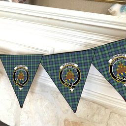 ScotsTee Shop Scottish McKenzie Ancient Crest Tartan Triangle Flags Tartan Bunting, Pennants (12pcs)