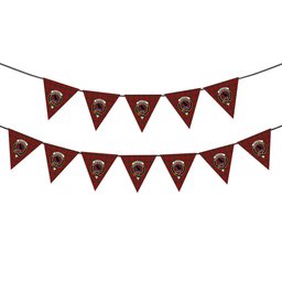 ScotsTee Shop Scottish MacDonell of Glengarry 4 Crest Tartan Triangle Flags Tartan Bunting, Pennants (12pcs)
