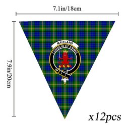 ScotsTee Shop Scottish Maitland SC Crest Tartan Triangle Flags Tartan Bunting, Pennants (12pcs)