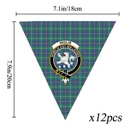 ScotsTee Shop Scottish Inglis Ancient Crest Tartan Triangle Flags Tartan Bunting, Pennants (12pcs)