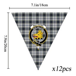 ScotsTee Shop Scottish MacTavish of Dunardry Dress Crest Tartan Triangle Flags Tartan Bunting, Pennants (12pcs)