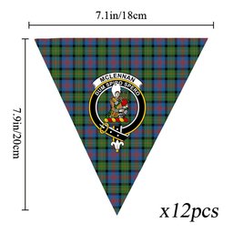ScotsTee Shop Scottish McLennan Ancient Crest Tartan Triangle Flags Tartan Bunting, Pennants (12pcs)