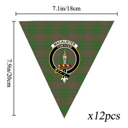 ScotsTee Shop Scottish MacAlister of Glenbarr Hunting Ancient Crest Tartan Triangle Flags Tartan Bunting, Pennants (12pcs)